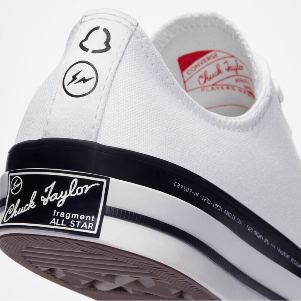 Unisex Fragment Design x Moncler x Converse Chuck 70 Low White NWOB M 9.5 W 11.5